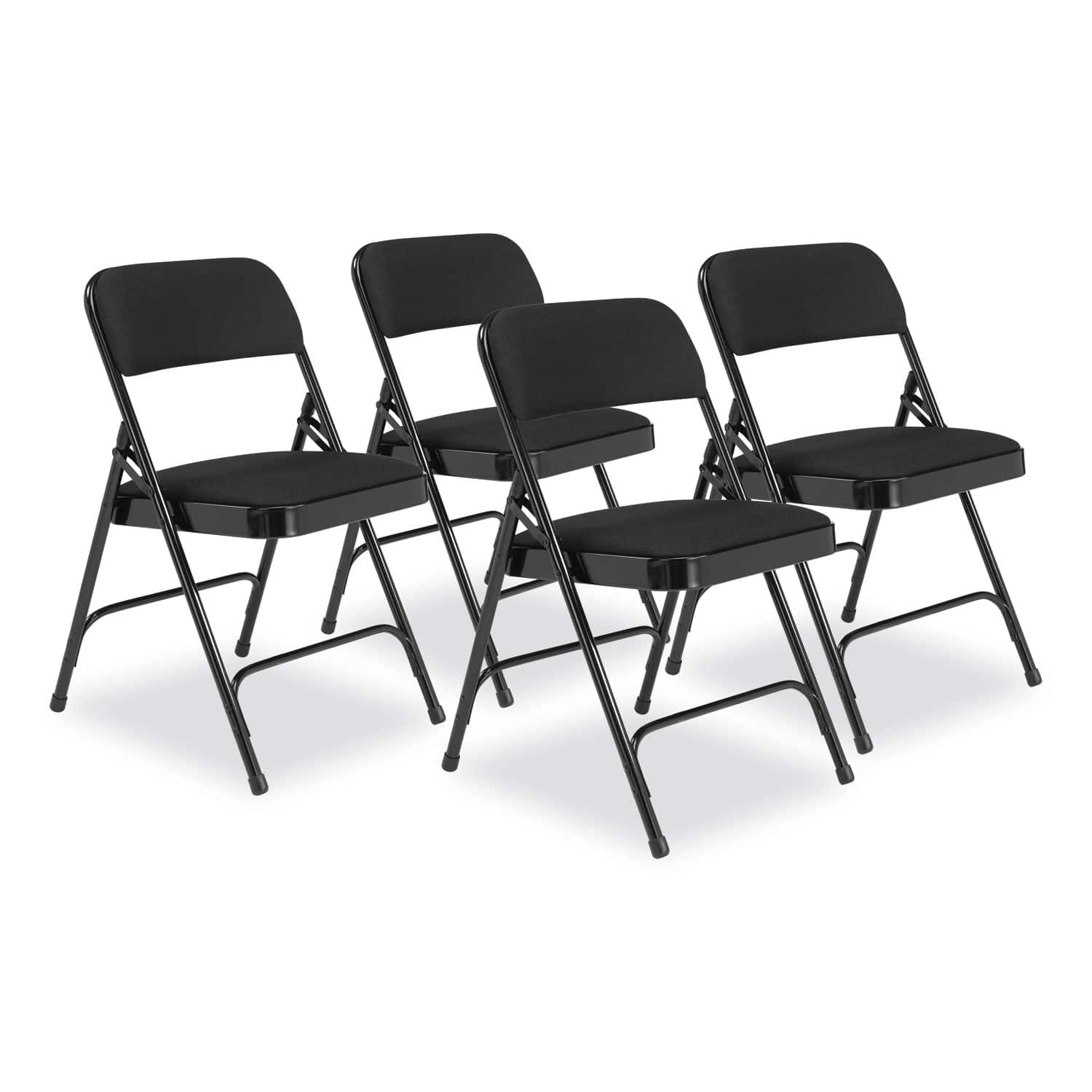 National Brand - 2200 Series Fabric Dual-Hinge Folding Chair Supports 500 lb Midnight Seat/Back Base 4/Carton - Black price history on PriceWatchPro