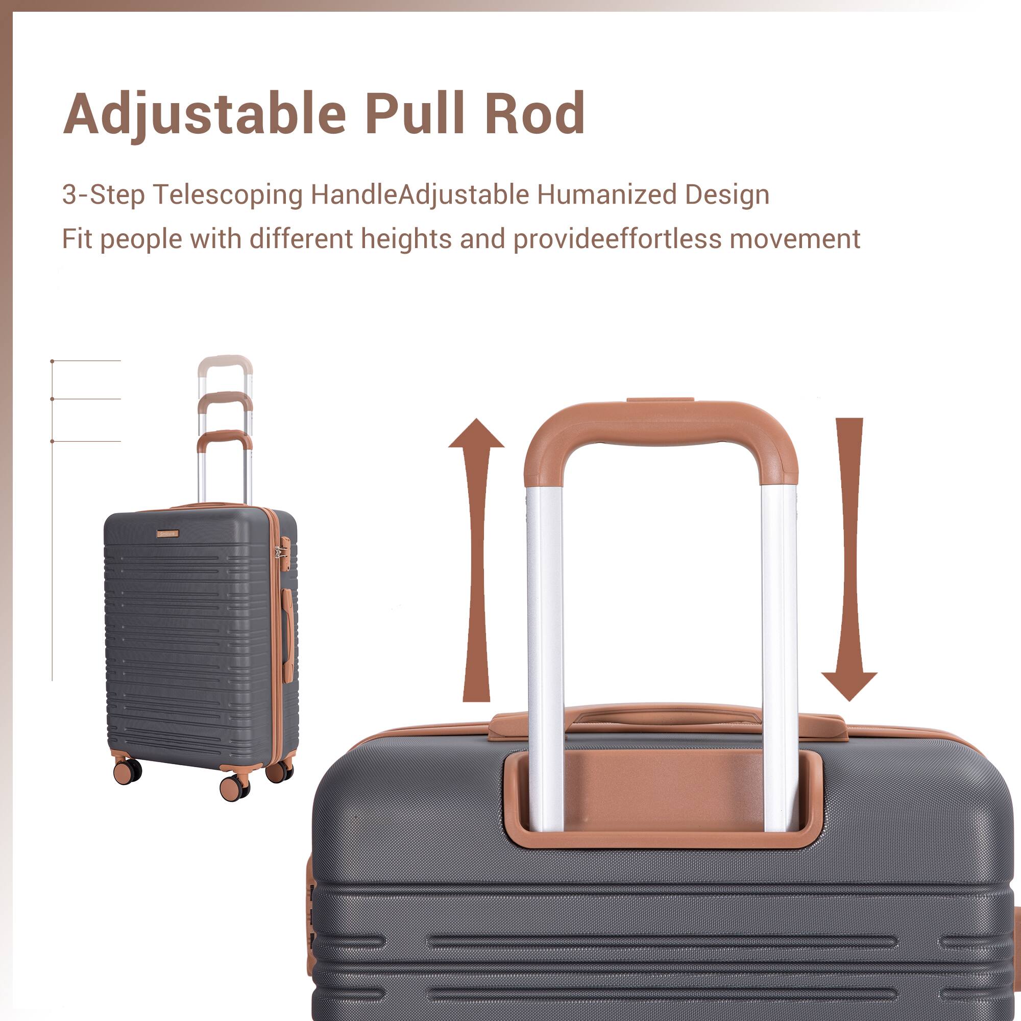 Adjustable Pull Rod

3-Step Telescoping Handle Adjustable Humanized Design

Fit people with different heights and provide effortless movement