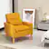 Alt View 11. Costway - Mid-Century Modern Linen Accent Chair with Lumbar Pillow - Yellow.