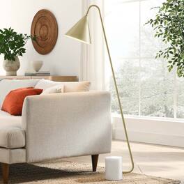 Ayla Marble Base Floor Lamp by Modway - Satin Brass