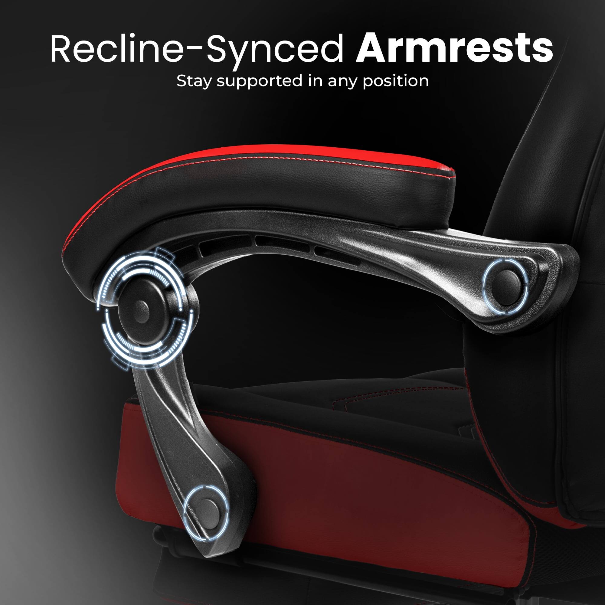 Recline-Synced Armrests  
Stay supported in any position