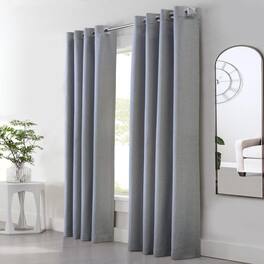 Commonwealth Home Fashions - Habitat Margaret Light Filtering Provide Daytime Privacy Woven Textured Pattern Grommet Curtain Panel 52" x 95" Grey - Gray