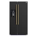 Forno Appliances - 36 in. Wide Salerno 20 Cu. Ft. Side-by-Side Counter-Depth Refrigerator with Ice and Water Dispenser - Black