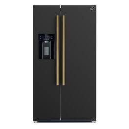 Forno Appliances - Salerno 20 Cu. Ft. Side-by-Side Counter-Depth Refrigerator with Ice and Water Dispenser - Black