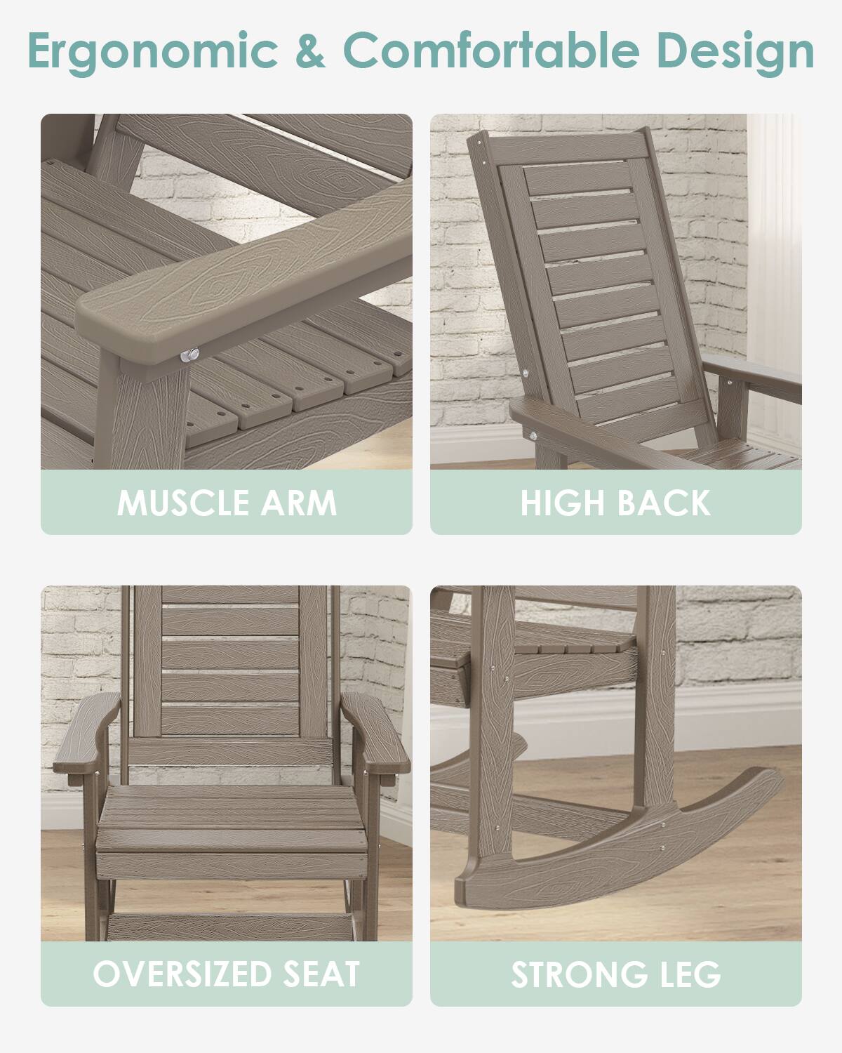 Ergonomic & Comfortable Design

- MUSCLE ARM
- HIGH BACK
- OVERSIZED SEAT
- STRONG LEG