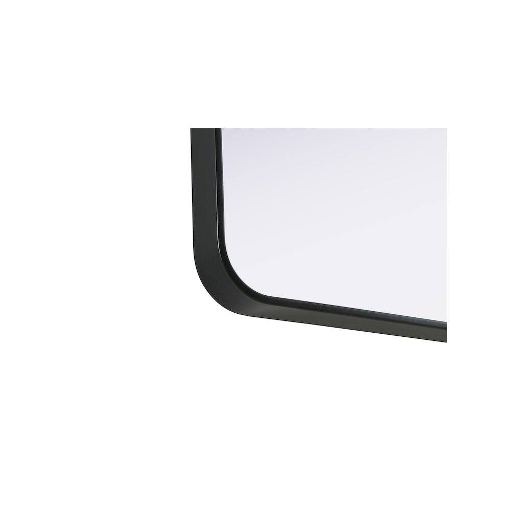 Back. Elegant Decor - Contour Metal Rectangle Mirror 30x36 in Black - Black.