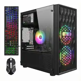 STGAubron - Gaming Desktop PC, Intel Core i5-9400F up to 4.3GHz, Radeon RX 580 8G, 16GB DDR4, 1TB SSD, WiFi 6, Win11H - Black