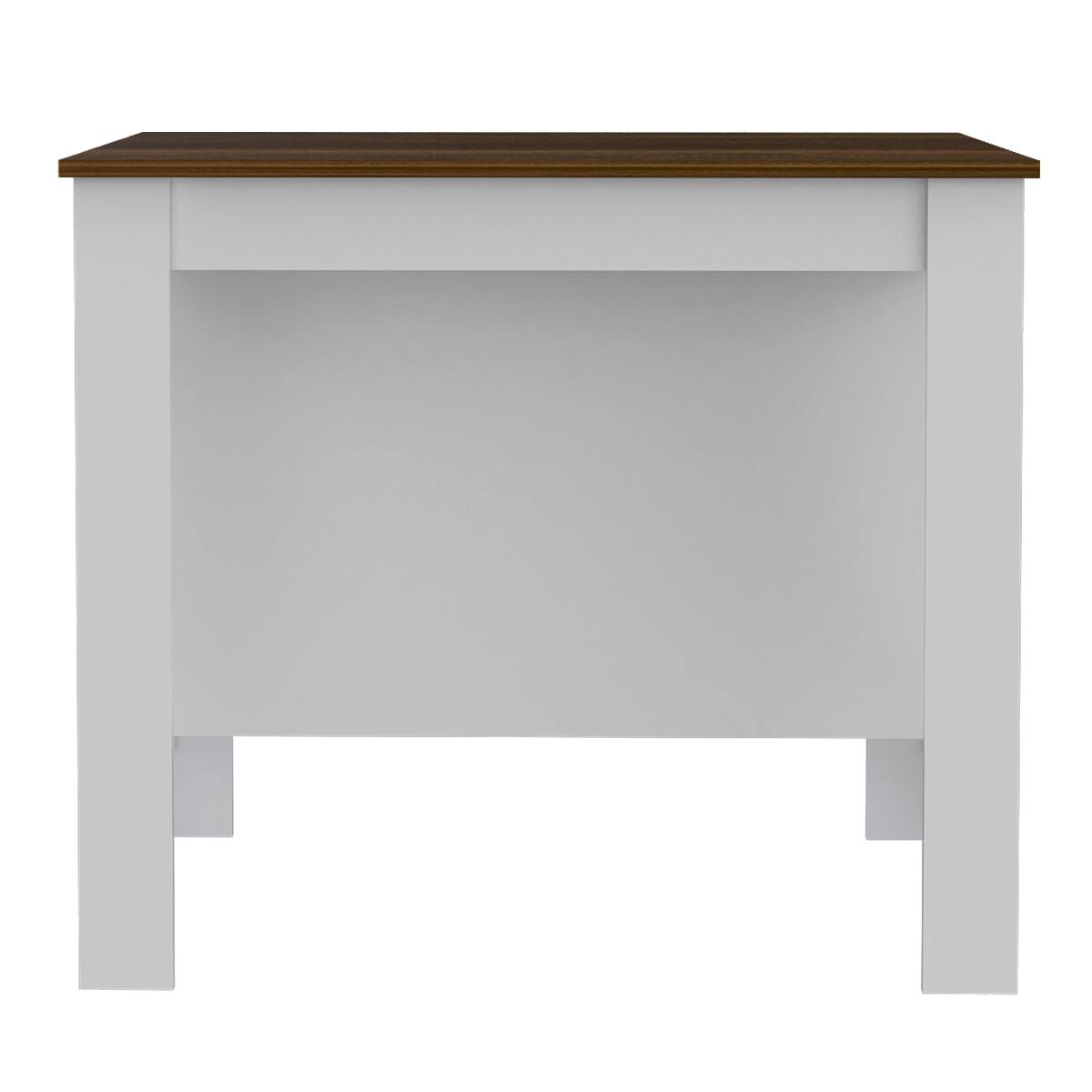 Alt View 3. Loheer - Loheer Modern Kitchen Island Medium Kitchen Island White and Walnut Finish - Multicolor.