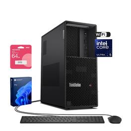 Lenovo - ThinkStation P3 Gen 2 Desktop - Intel Core Ultra 5 225 with 32G RAM 1TB SSD - Wired K & M - Adata 64GB USB Drive - Black
