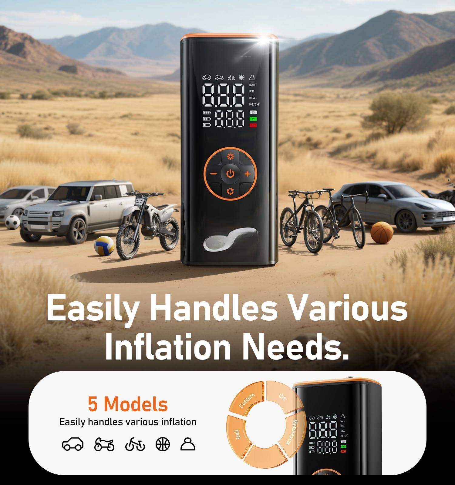 Easily Handles Various Inflation Needs.

5 Models
Easily handles various inflation

Custom Ball Car Motorcycle