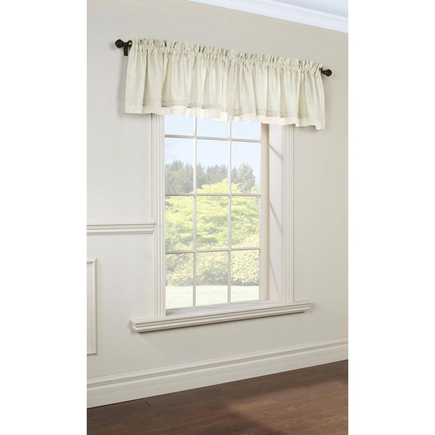 Front. Commonwealth Home Fashions - Commonwealth Rhapsody Lined Rod Pocket Valance Flat Window Dressing - 54x15" Ivory - Ivory.