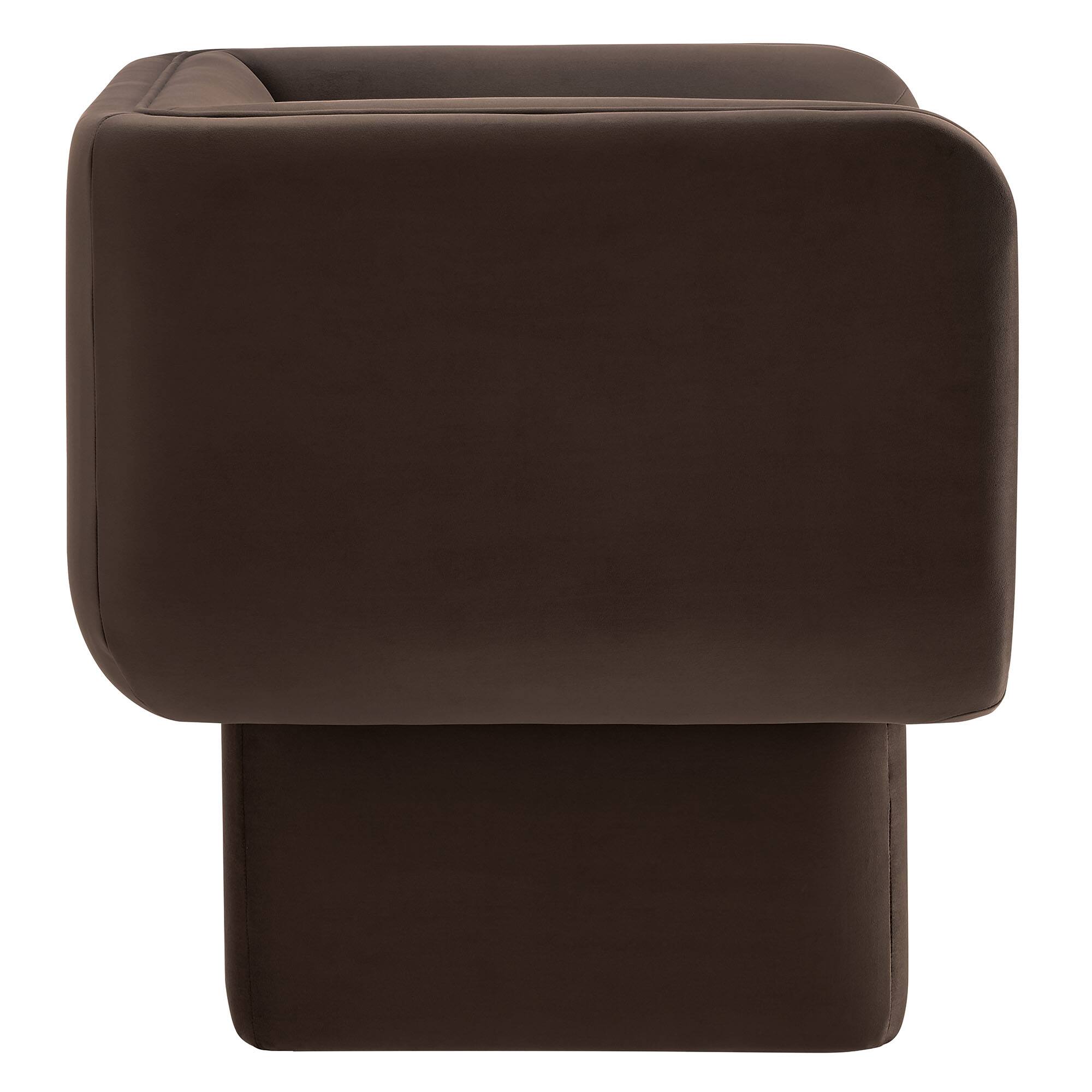 Alt View 2. Modway - Tate Performance Velvet Accent Chair by Modway - Chocolate Brown.