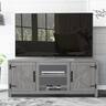 Ihomeadore - 58" Farmhouse TV Stand with Open Storage Shelves and Cabinets for TV up to 65" - Gray