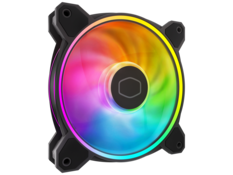 Front. Cooler Master - Cooler Master MasterFan MF140 Halo² 140mm ARGB Fan, Dual Loop, PWM, Air Balance (MFL-B4DN-16NP2-R2) - Multicolor.
