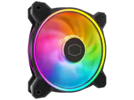 Cooler Master - MasterFan MF140 Halo² 140mm ARGB Fan, Dual Loop, PWM, Air Balance (MFL-B4DN-16NP2-R2) - Multicolor