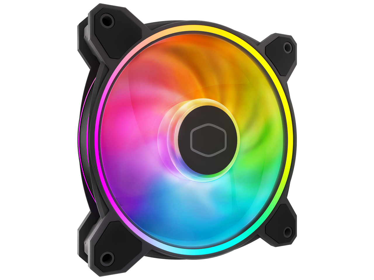 Front. Cooler Master - Cooler Master MasterFan MF140 Halo² 140mm ARGB Fan, Dual Loop, PWM, Air Balance (MFL-B4DN-16NP2-R2) - Multicolor.