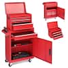 Front. Winado - Rolling 4-drawer Tool Chest Mechanic Tool Organizer Tool Box with Adjustable Shelf & Lockable Wheel for Garage, Workshop - Red.