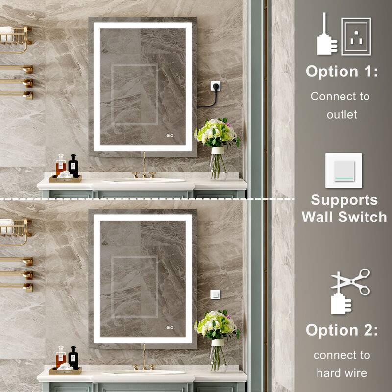 Option 1: Connect to outlet  
Supports Wall Switch  
Option 2: connect to hard wire