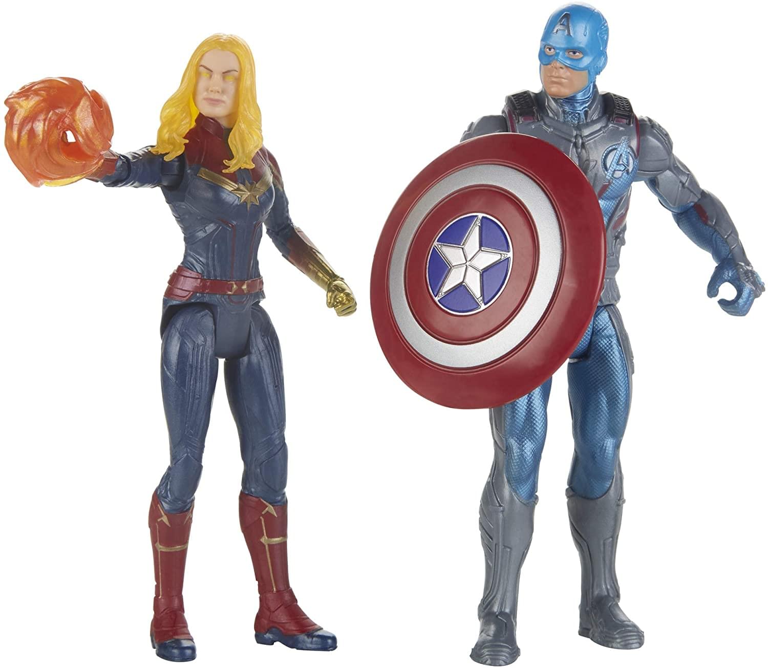 Alt View 10. Hasbro - Marvel Avengers 6 Inch Action Figure Team Pack | Captain America & Captain Marvel - Blue.
