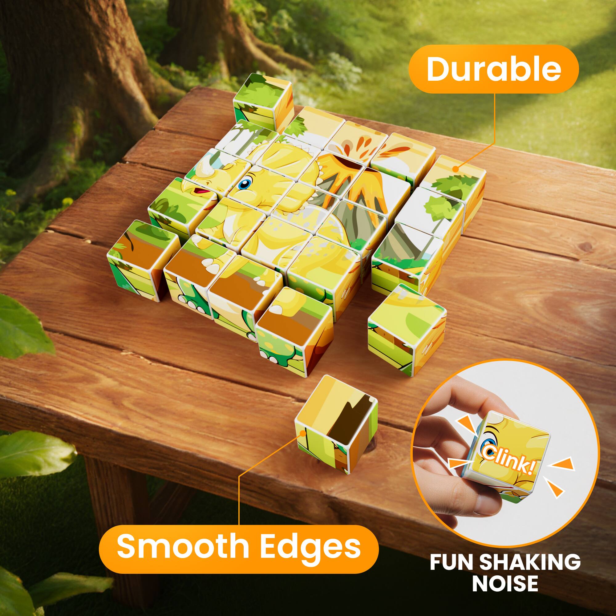 - Durable
- Smooth Edges
- Fun Shaking Noise