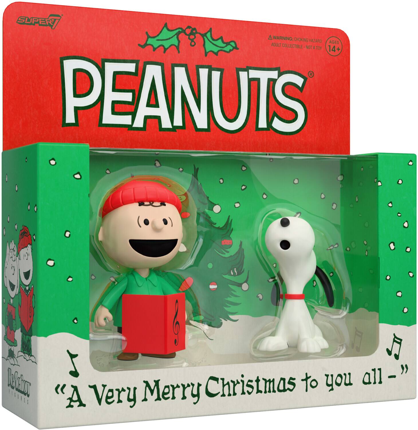 Super7 Peanuts ReAction Figures Charlie Brown & Snoopy (Caroling