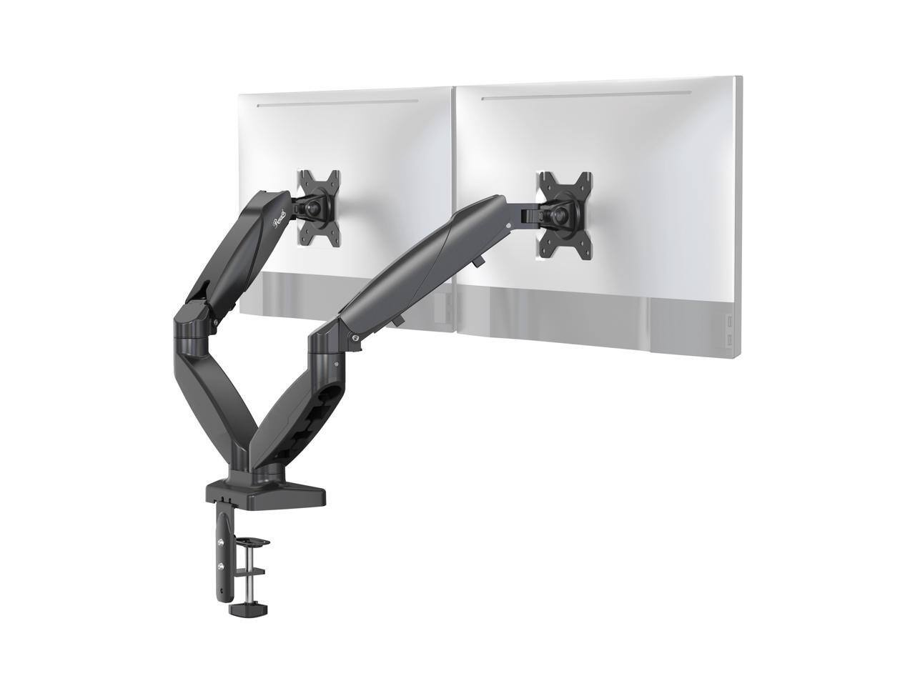 Alt View 1. Rosewill - Rosewill Dual Monitor Arm, 15-32 Inch, Gas Spring, Cable Mgmt, Clamp/Grommet - Black.