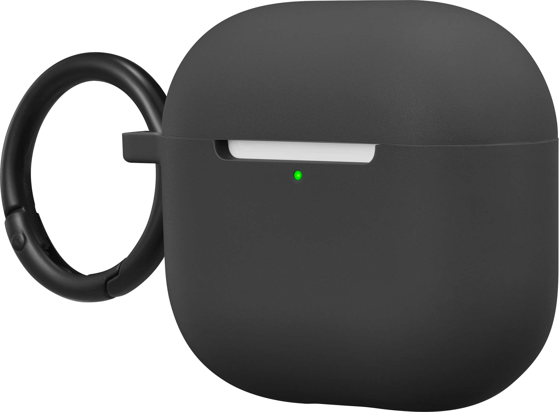 Left. Best Buy essentials™ - Case for Apple AirPods 4 and AirPods 4 with Active Noise Cancellation (ANC) - Black.