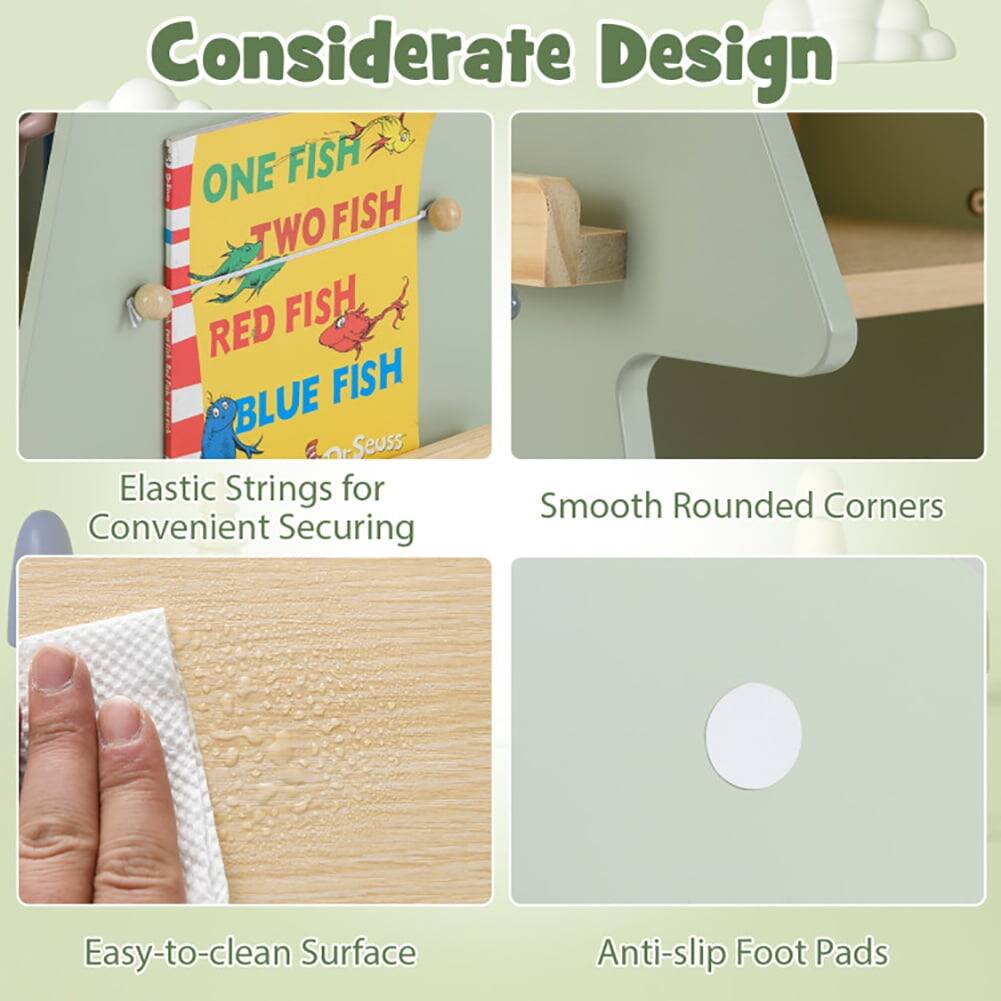 Considerate Design

- ONE FISH TWO FISH RED FISH BLUE FISH Seuss
- Elastic Strings for Convenient Securing
- Smooth Rounded Corners
- Easy-to-clean Surface
- Anti-slip Foot Pads