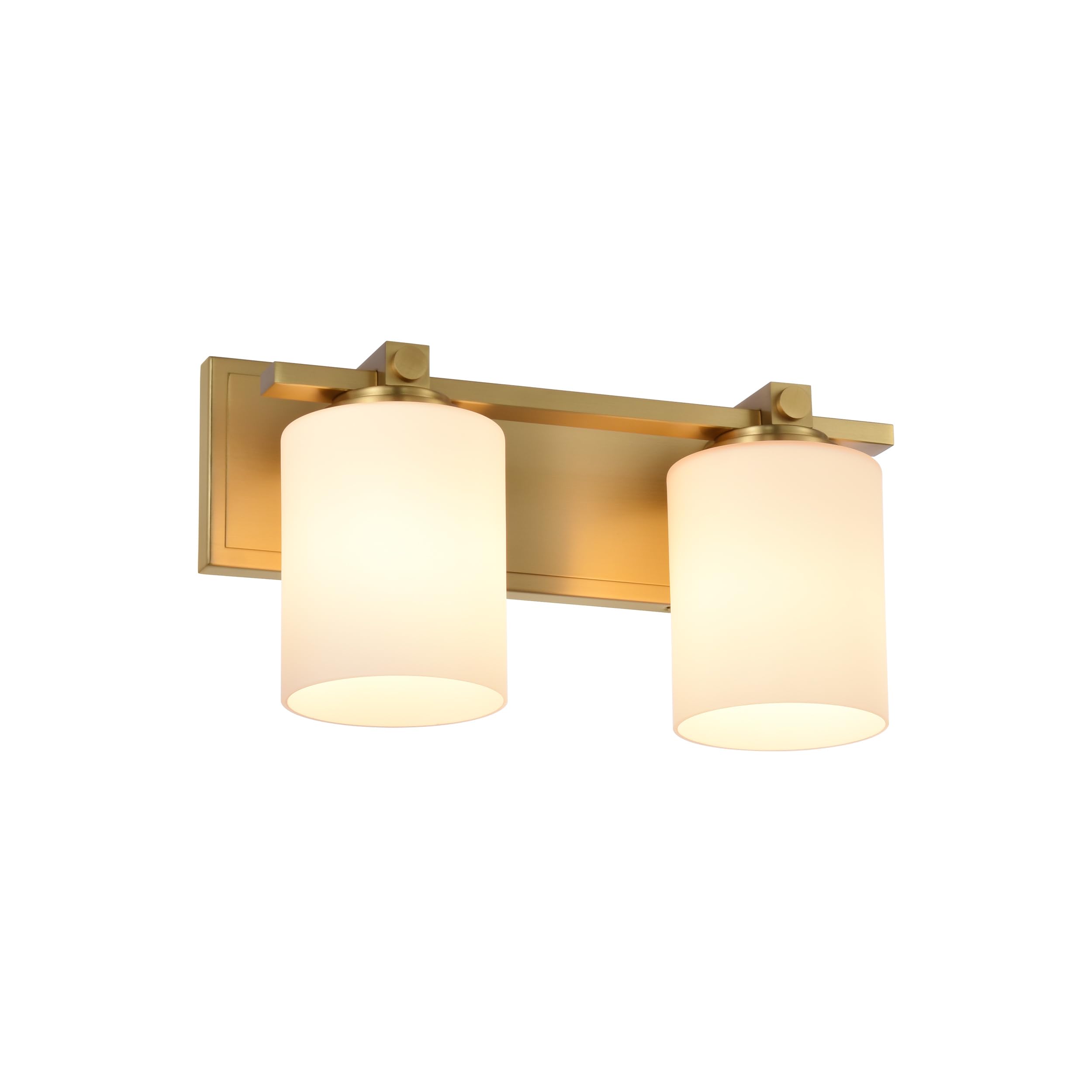 TECH SAFARI - Bathroom Vanity Light Fixtures Aged Brass Lights Transitional Lighting Fixture With Opal Glass Shade Porch - Aged Brass 2-Light