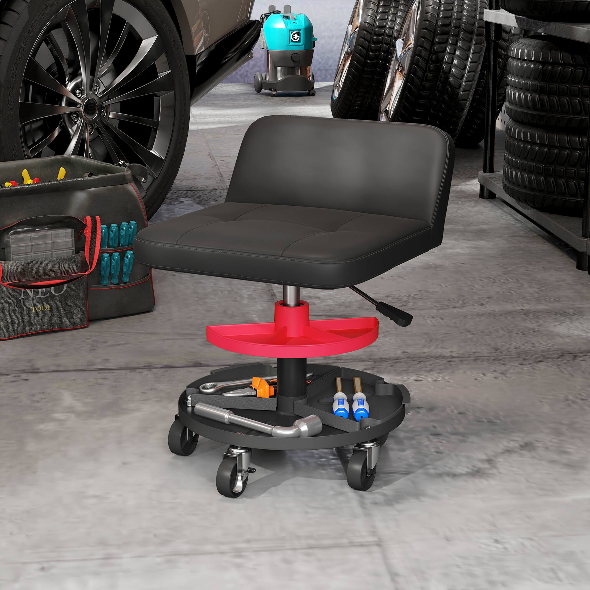 Creeper Garage Stool, 300 LBS Capacity Mechanic Stool with 360