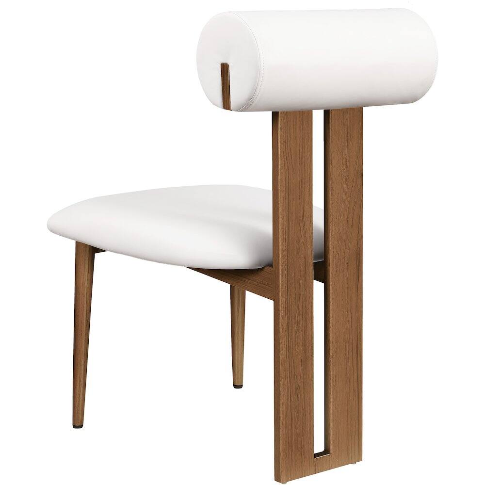 Alt View 4. Meridian Furniture - Dario Cream Vegan Leather Dining Chair, Set of 2 - Beige.