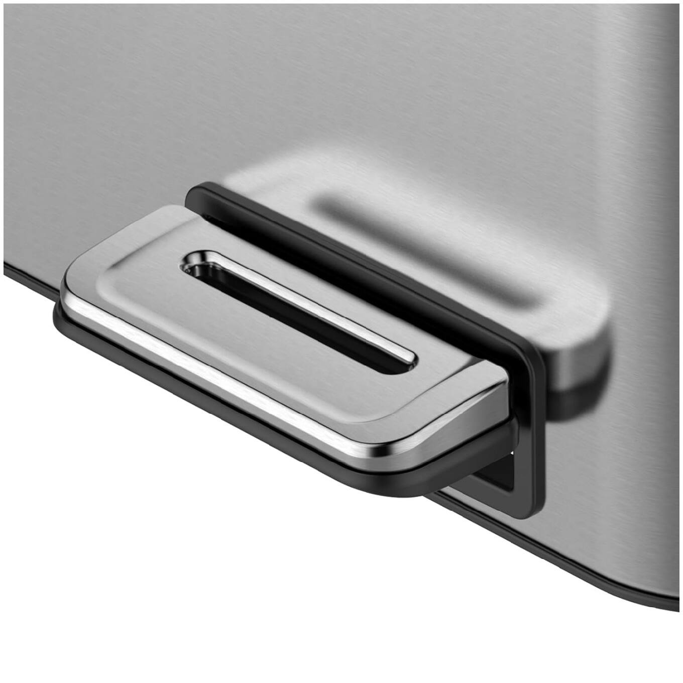 Alt View 2. GARVEE - Dual Compartment Trash Can - 30L/8 Gal Stainless Steel Kitchen Trash Can - Silver.