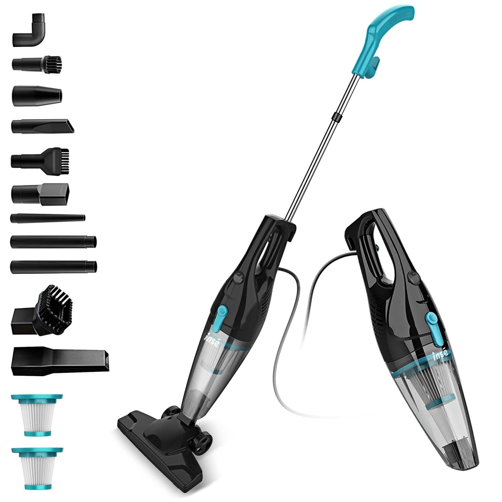 INSE - R3S Corded Vacuum Cleaner, High-performance 400W Motor,Strong Suction Power, 9 Different Combinations, Flexibly Clean Pe - Blue