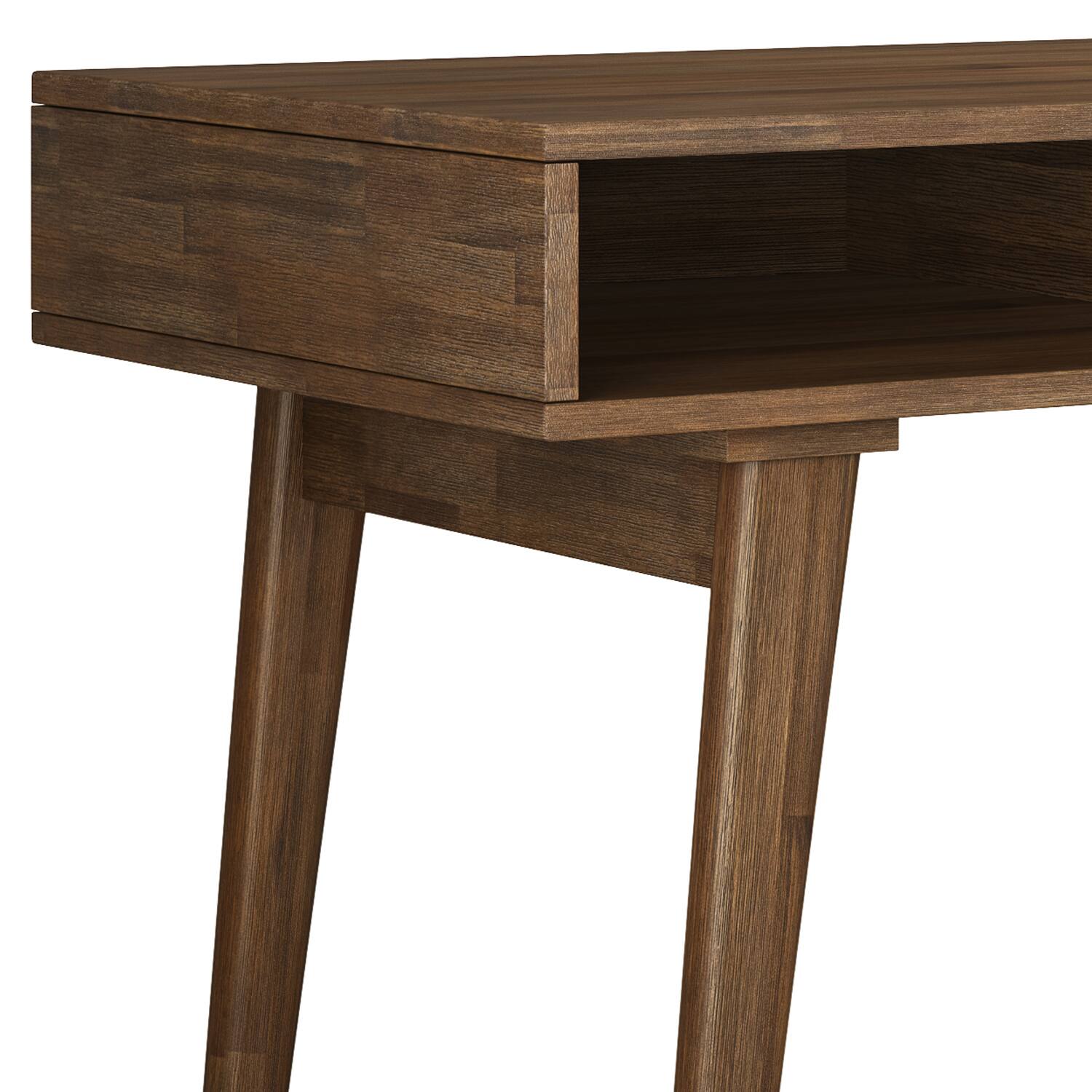 Alt View 1. Simpli Home - Clarkson SOLID ACACIA WOOD Contemporary 60 inch Wide Desk with side drawers in Rustic Natural Aged Brown - Rustic Natural Aged Brown.