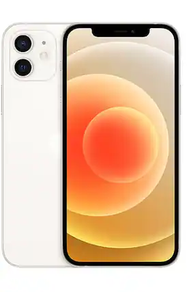 Front. Apple - iPhone 12 5G 128GB (Unlocked) - White.