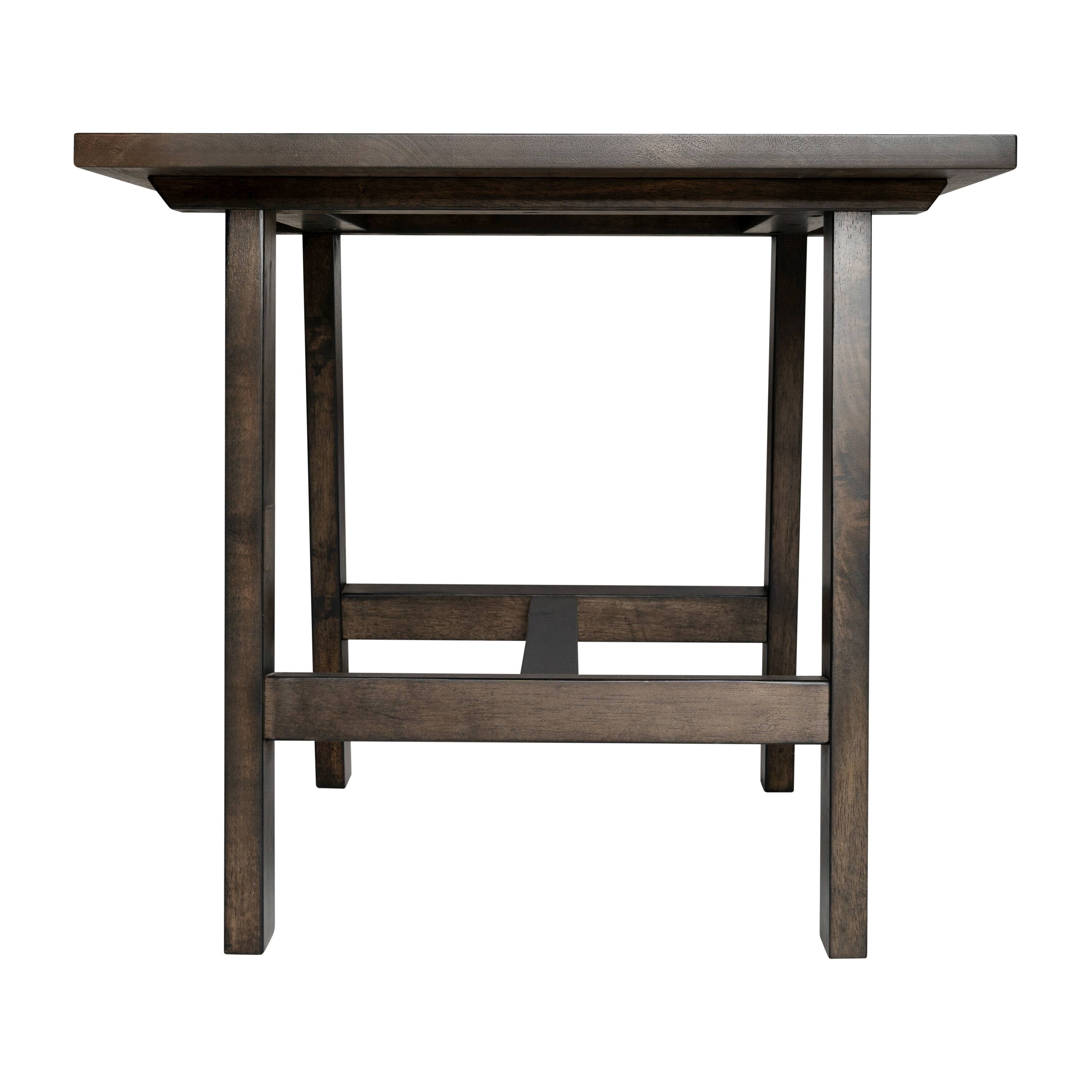 Alt View 7. Emma + Oliver - Saul Solid Wood Farmhouse Trestle End Table - Dark Gray.