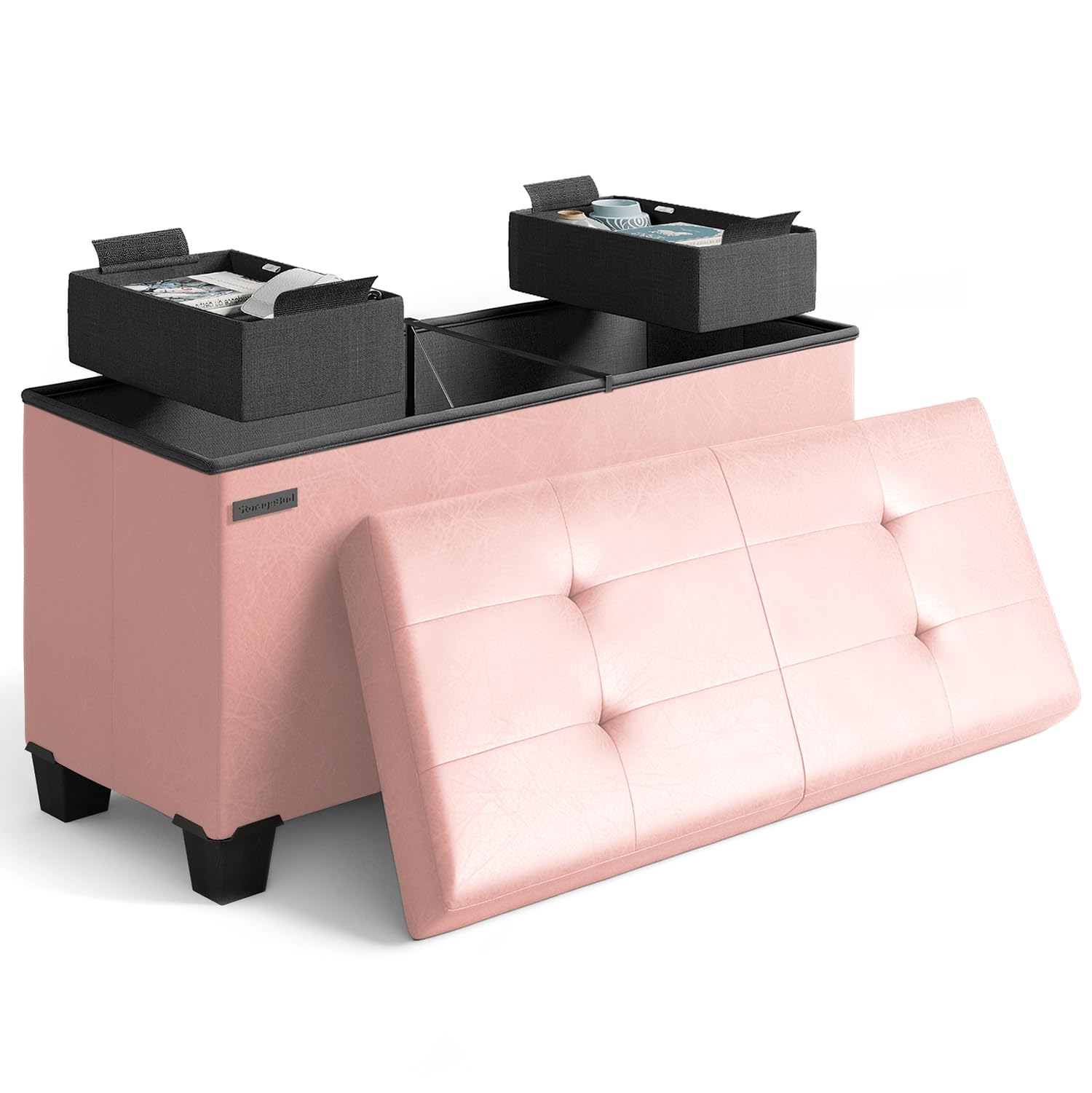 10 - Pink Leather 15"D x 30"W x 15"H