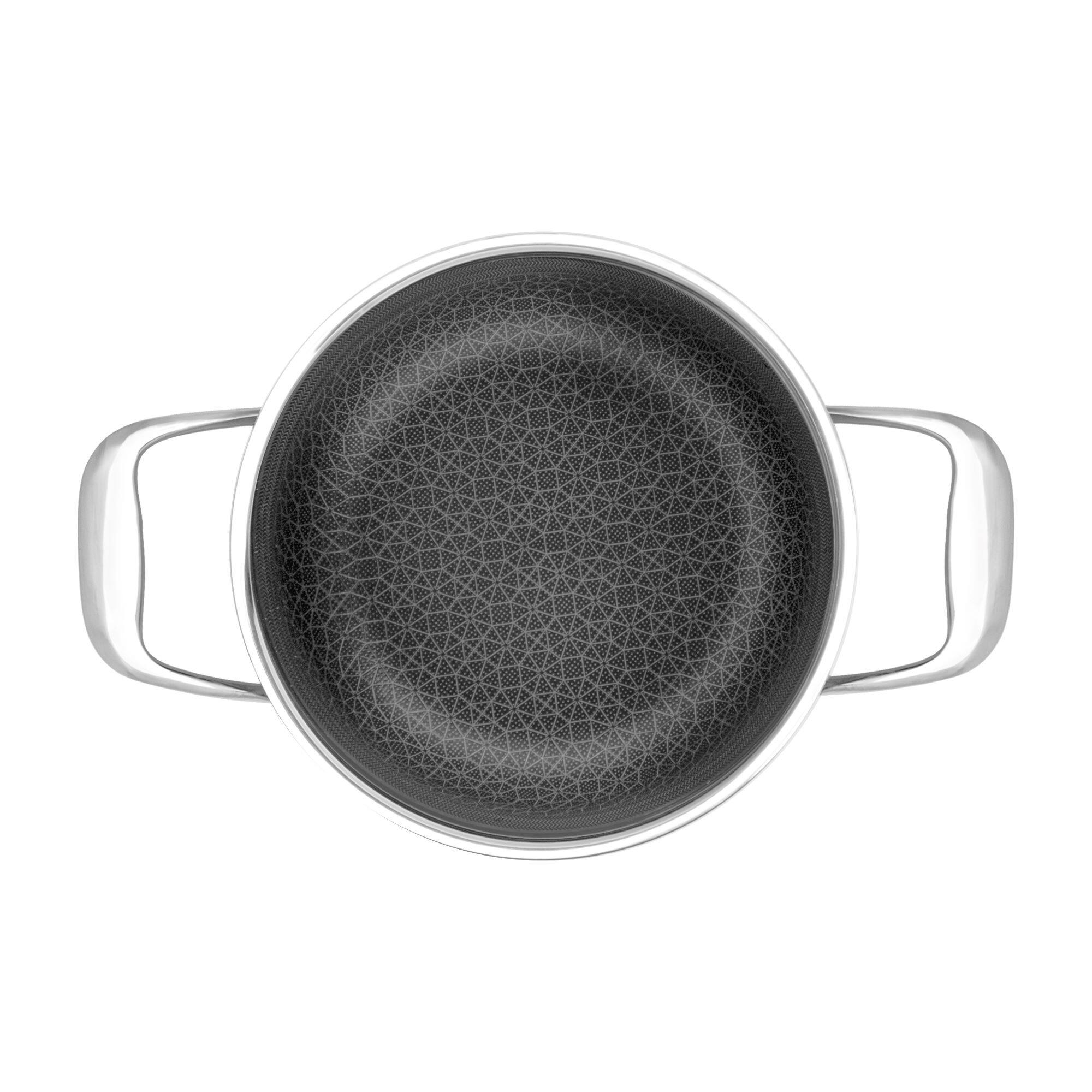 Alt View 3. Livwell Brands - DiamondClad™ 3 Quart Hybrid Nonstick Stainless Steel Stock Pot and Lid, Dishwasher Safe, PFOA-free – Silver/Black - Black/Silver.