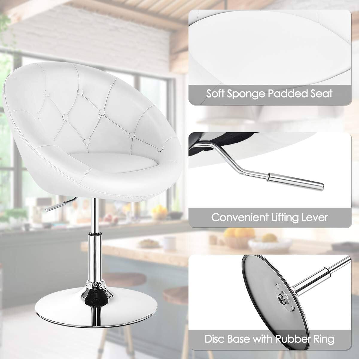 The text on the image can be grouped and corrected as follows:

Soft Sponge Padded Seat Convenient Lifting Lever Disc Base with Rubber Ring