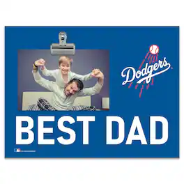 Fan Creations - Los Angeles Dodgers 8" x 10.5" Briteline Best Dad Clip Frame - Multicolor