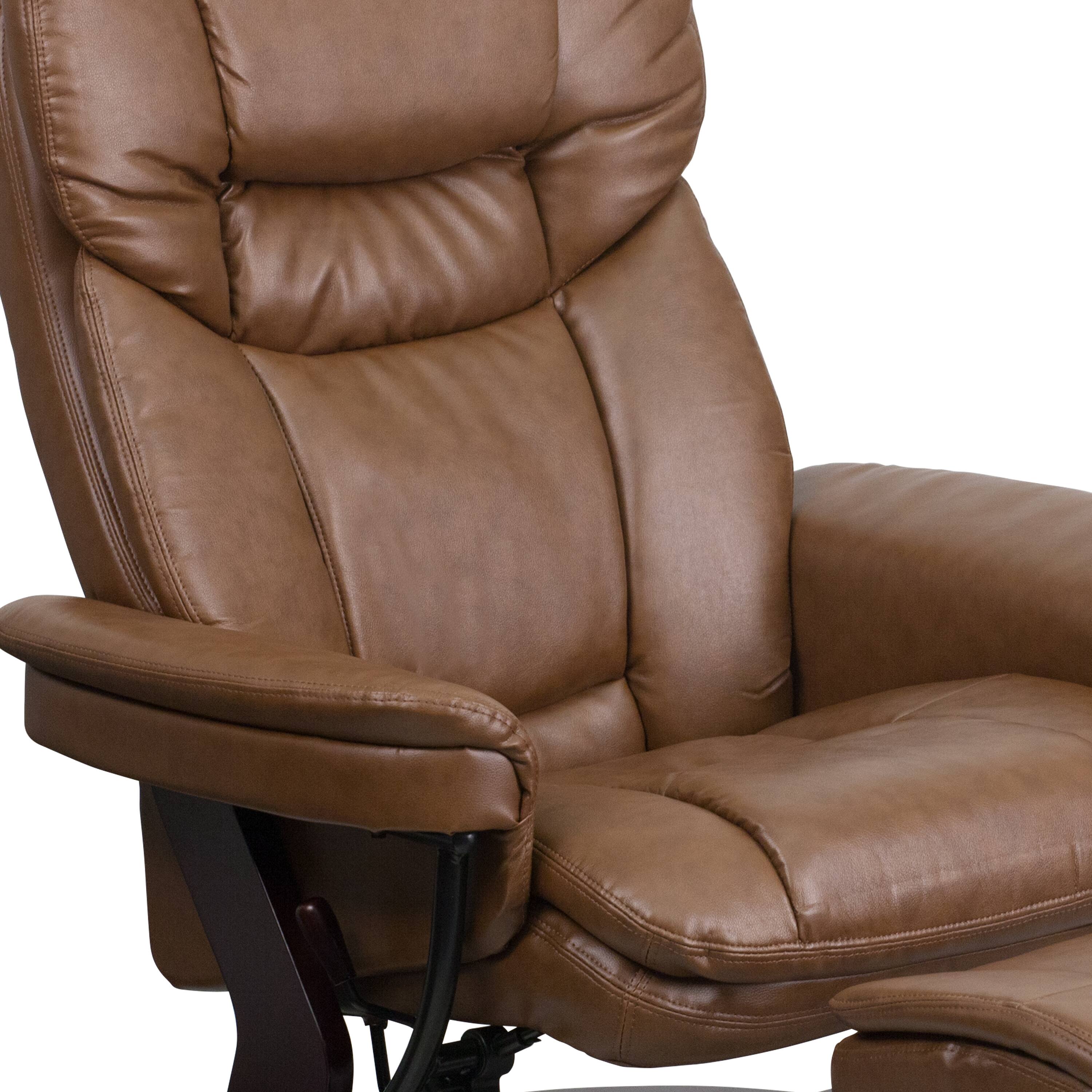 Alt View 9. Emma + Oliver - Multi-Position Recliner & Curved Ottoman with Swivel Wood Base - Palimino.