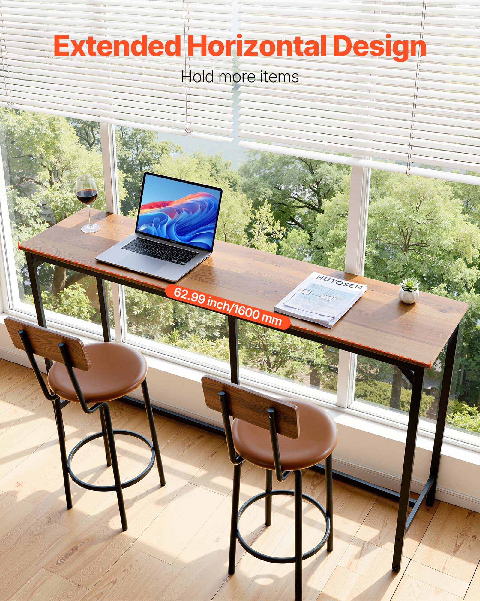 Extended Horizontal Design  
Hold more items  

62.99 inch/1600 mm  

HUTOSEM