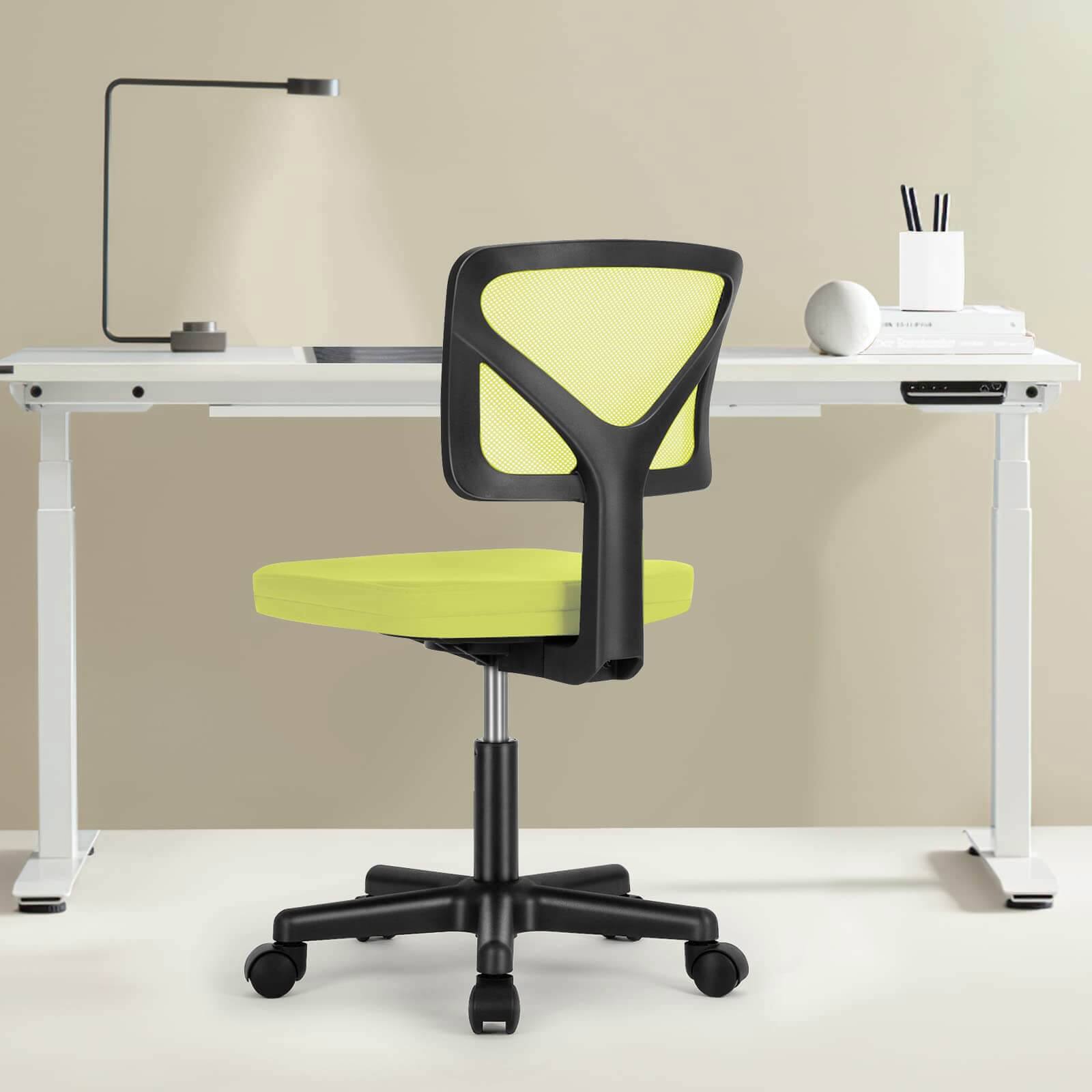 Alt View 2. Spaco - Spaco Mesh Low-Back Armless Office Chair,Swivel Rolling Computer Chair No Arms with Lumbar Support, for Home Office - Green.