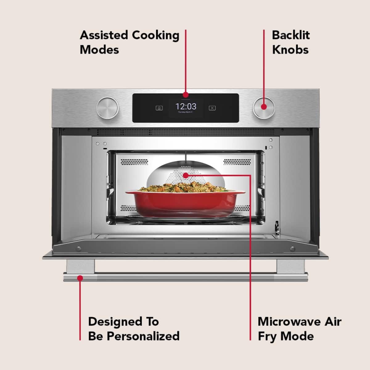 KitchenAid KitchenAid - 1.4 Cu. Ft. 30" Convection Built-In Smart Microwave with Sensor Cooking and Air Fry - Stainless Steel 3