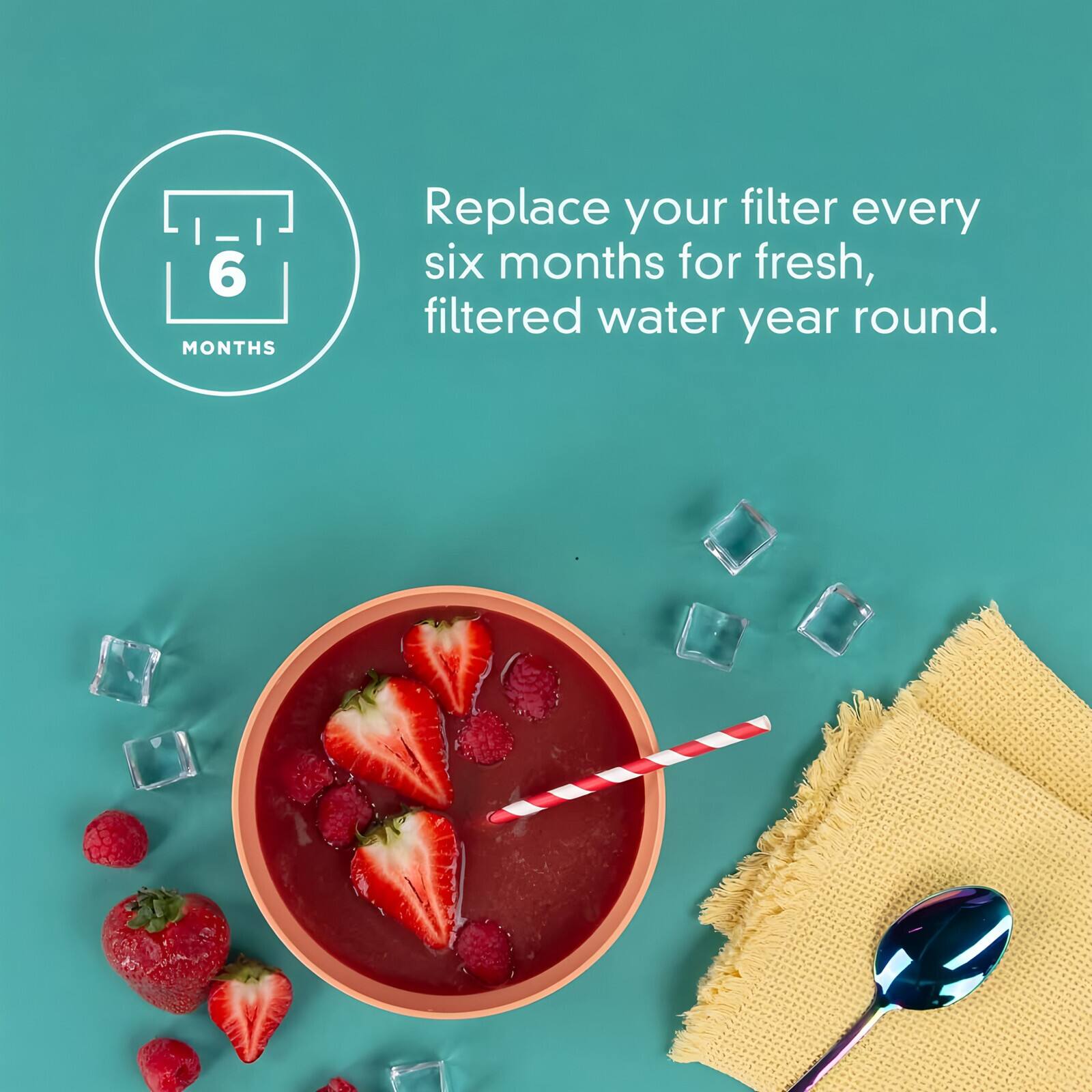 Replace your filter every six months for fresh, filtered water year round.