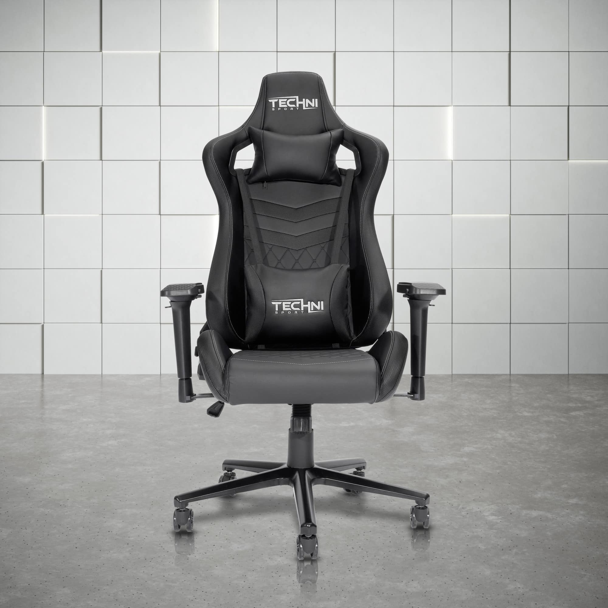 GOODSILO - Ergonomic High Back Racing Style Gaming Chair with Adjustable Features - Black