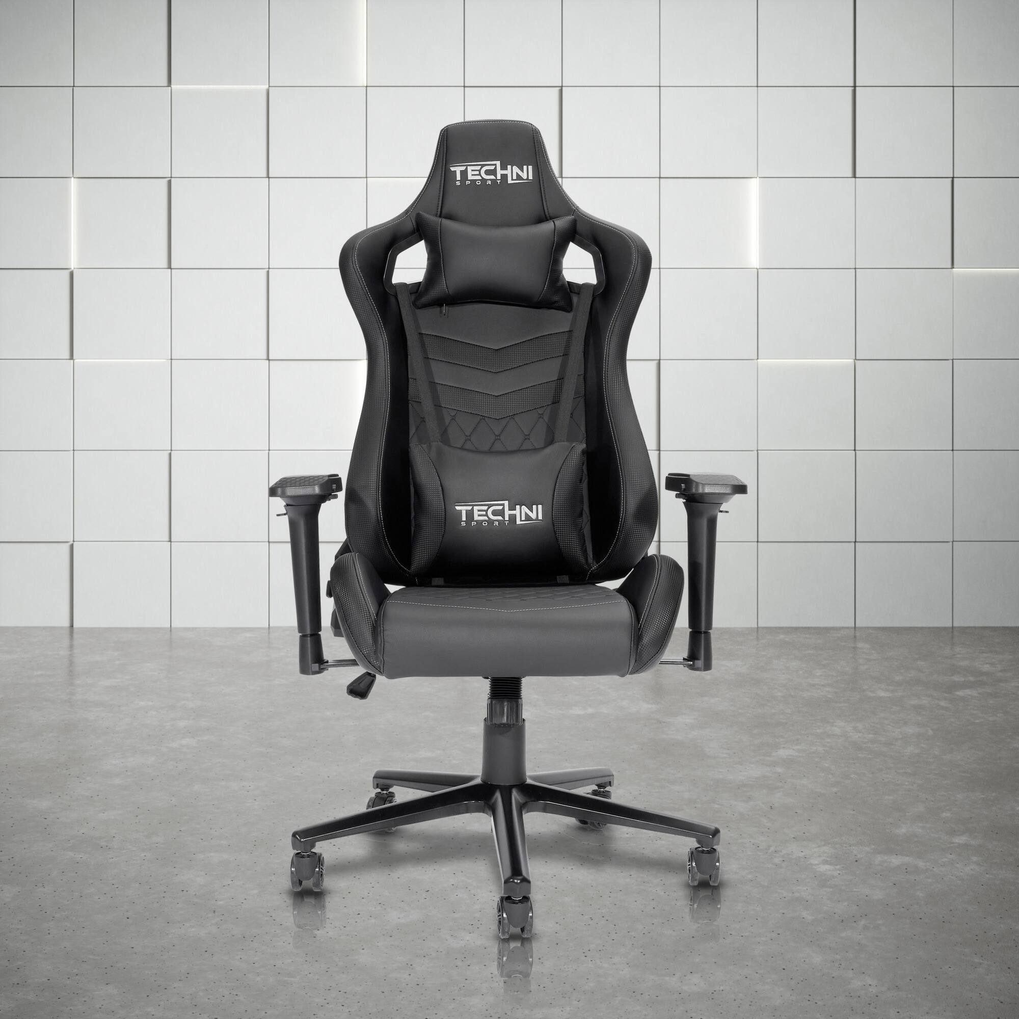 GOODSILO - Ergonomic High Back Racing Style Gaming Chair with Adjustable Features - Black