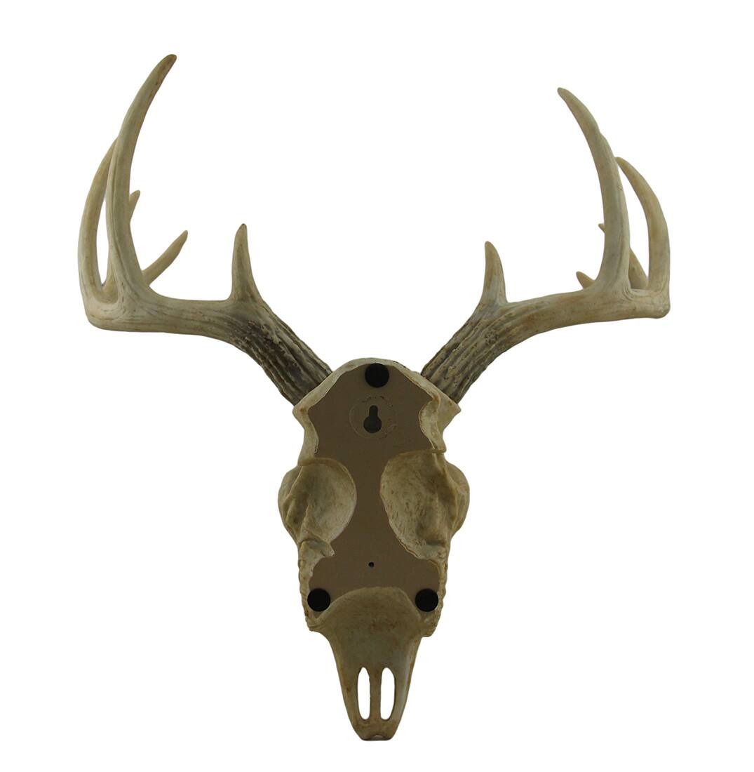 Alt View 2. Zeckos - Little Bucky Wall Mounted Faux Aged Finish 10 Point Antlers Deer Skull 15 Inch - Beige.