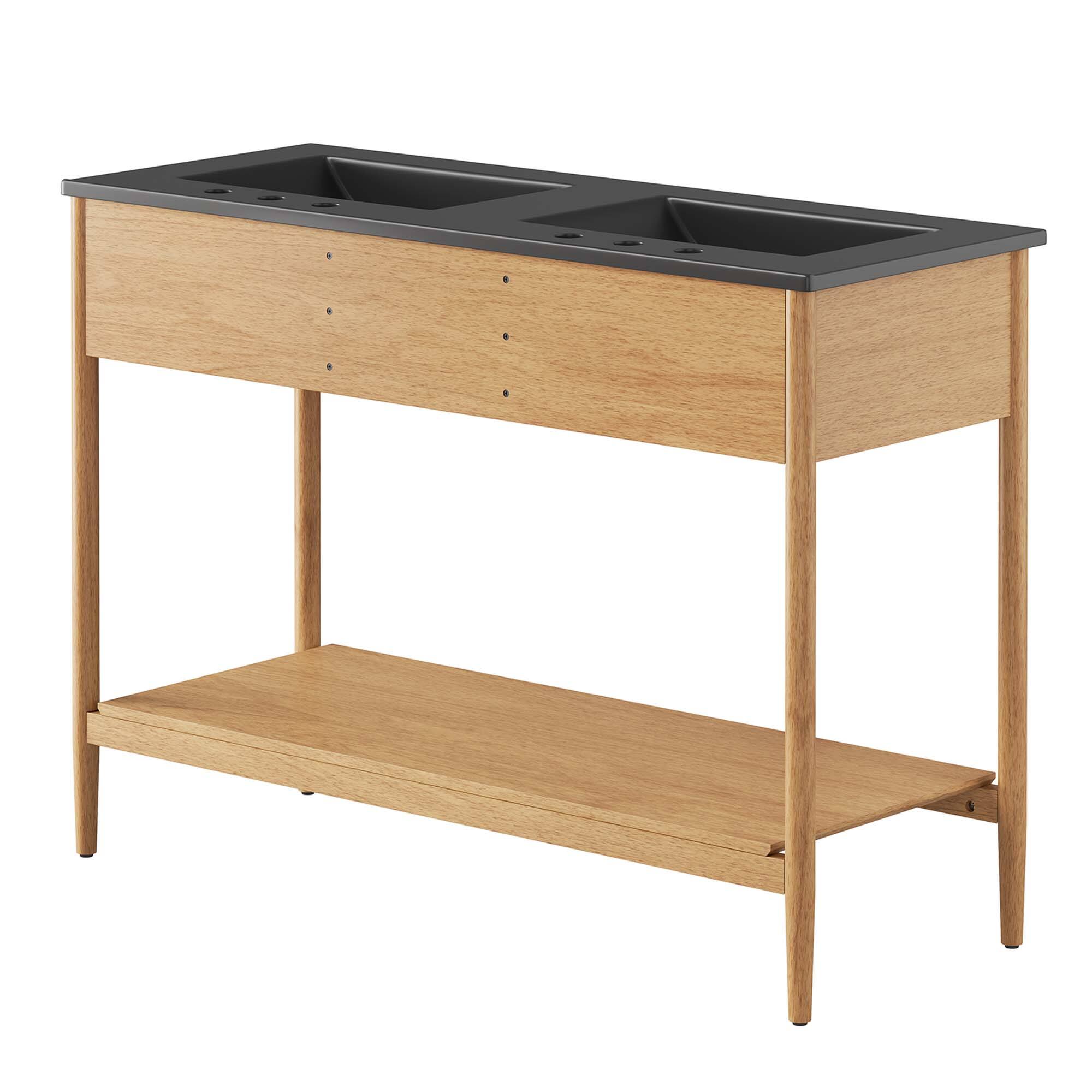 Alt View 4. Modway - Zaire Bathroom Vanity Basin Included by Modway - Natural Black.