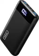 Front. INIU - 22.5W Fast Charging 20000 mAh Power Bank, USB C in & out Portable Charger with LED Display for iPhone, Samsung, and More - Black.